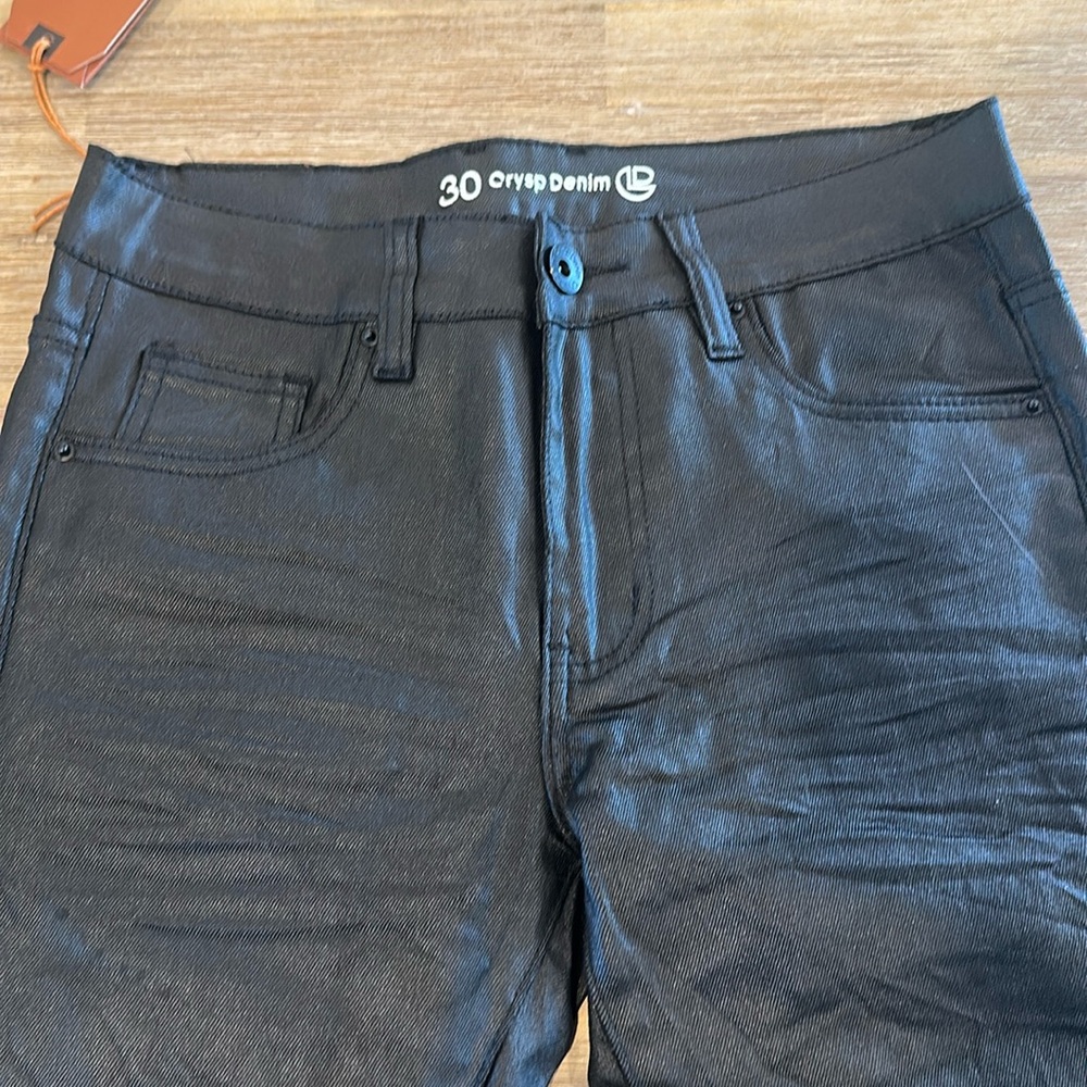 Crysp‎ Men's Denim Black ARCH FLARE SOFT WAX DENIM PANTS size 30 NWT